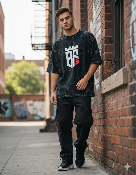 Unisex BB Acid Washed Oversized Tee