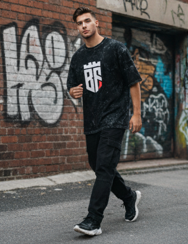 Unisex BB Acid Washed Oversized Tee